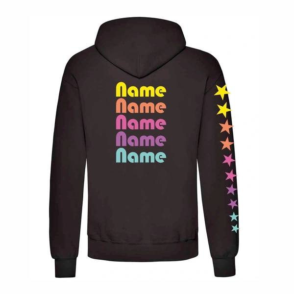  Star Steppers Zip Hoodie Back With Optional Arm Print