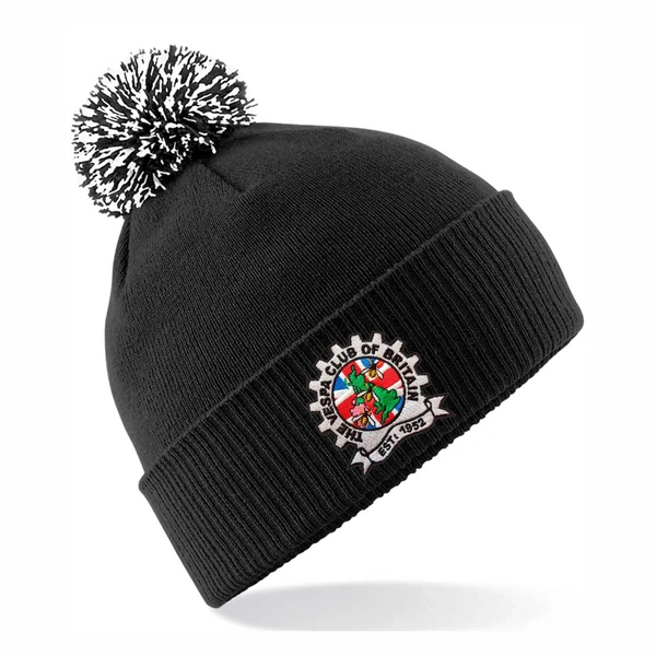  Vespa Bobble Hat  -  Black & White