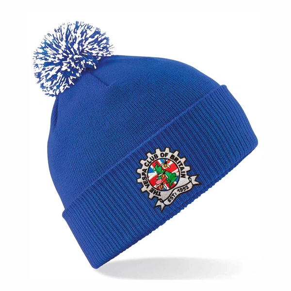  Vespa Bobble Hat  -  Bright Royal & White