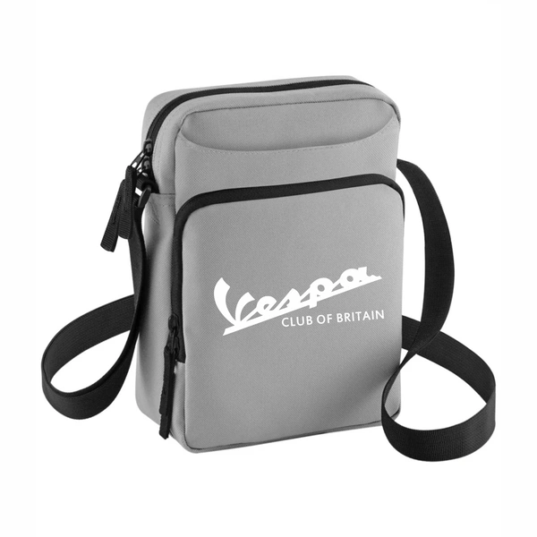  Across Body Bag Light Grey  -  Italic Vespa Logo In White