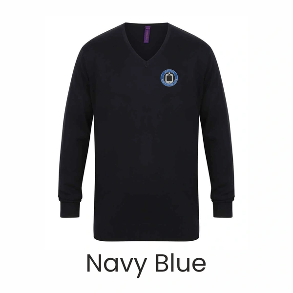  Sa7 V - Neck Jumper  -  Navy Blue
