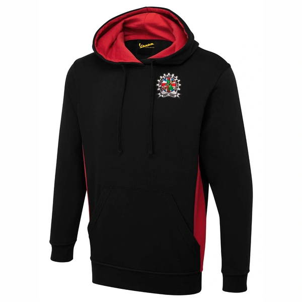  Two Tone Pull Over Hoodie  -  Black & Red