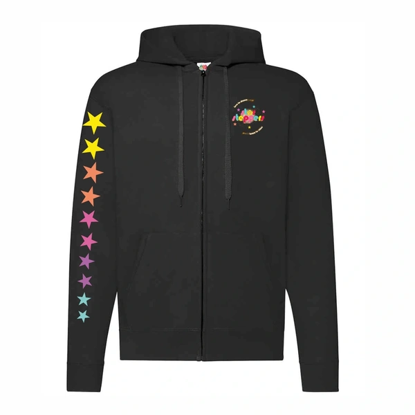  Star Steppers Zip Hoodie Front With Optional Arm Print