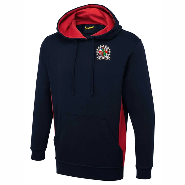  Two Tone Pull Over Hoodie  -  Navy & Red