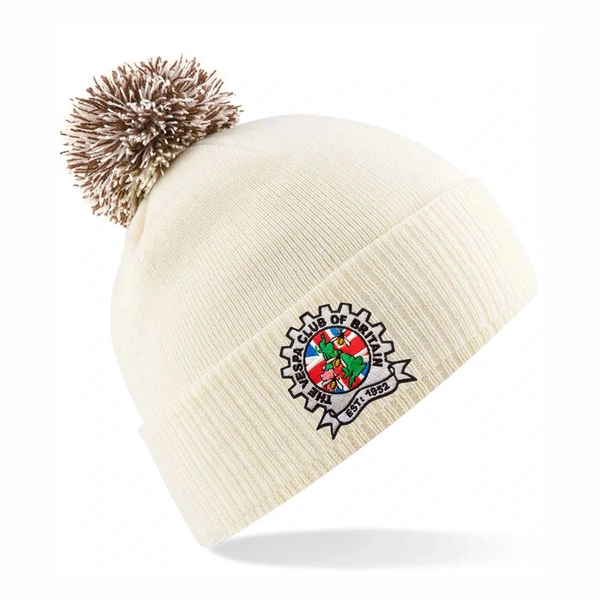  Vespa Bobble Hat  -  Off White & Mocha
