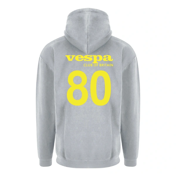  Vespa Standard Hoodie  -  80 Retro Vespa Back Logo Heather Grey