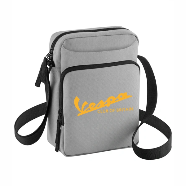  Across Body Bag Light Grey  -  Italic Vespa Logo In Gold